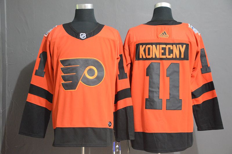 Men Philadelphia Flyers #11 Konecny Orange Adidas Third Edition Adult NHL Jersey->women nhl jersey->Women Jersey